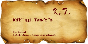 Kányi Tamás névjegykártya