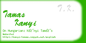 tamas kanyi business card